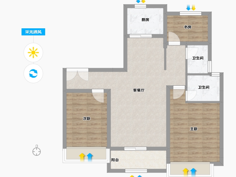 山东省-威海市-保集蓝郡-78.51-户型库-采光通风