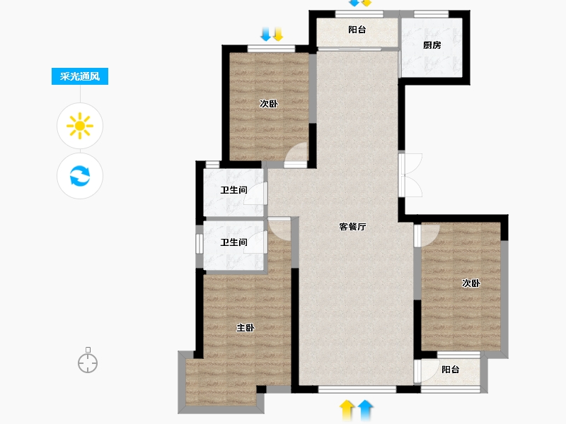 宁夏回族自治区-银川市-凤凰华府-98.39-户型库-采光通风