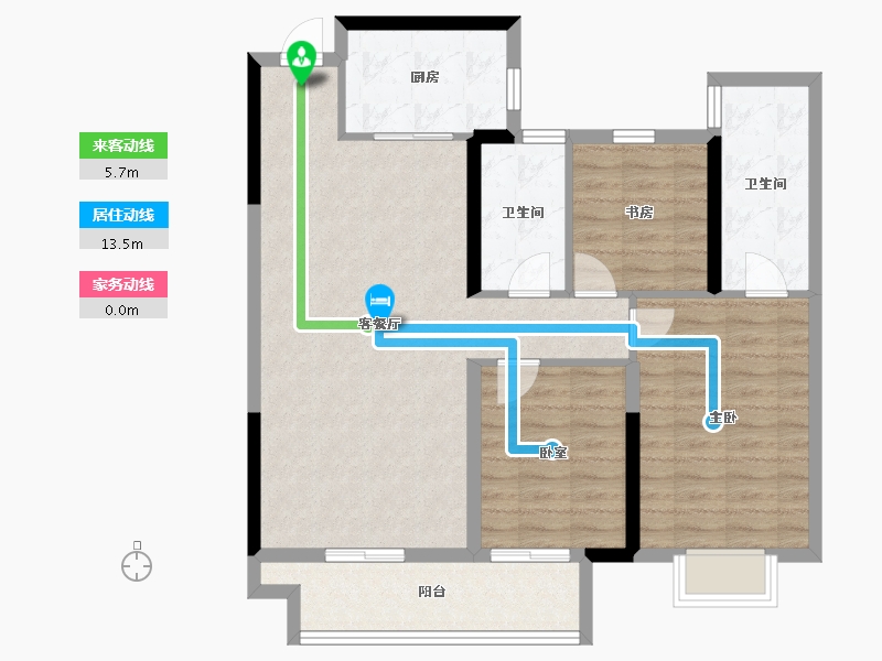 陕西省-铜川市-绿城·桂语江南-92.00-户型库-动静线