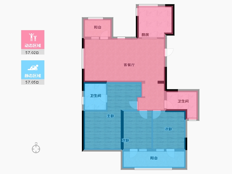 山东省-威海市-海信观澜-101.60-户型库-动静分区