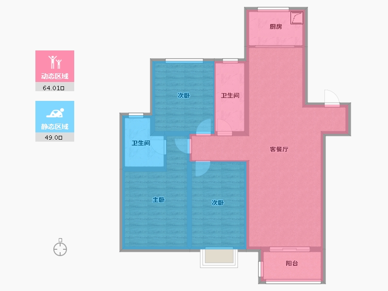 河北省-邢台市-天—华府二期-100.80-户型库-动静分区