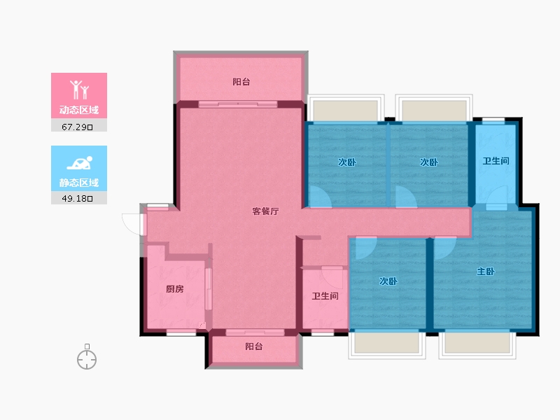 广东省-湛江市-金地自在城-104.16-户型库-动静分区