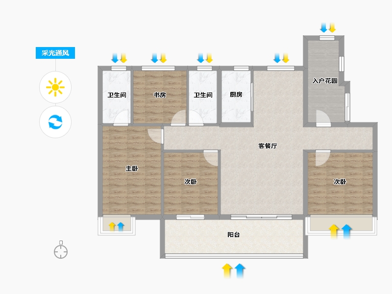 安徽省-宿州市-中煤·华府-114.41-户型库-采光通风