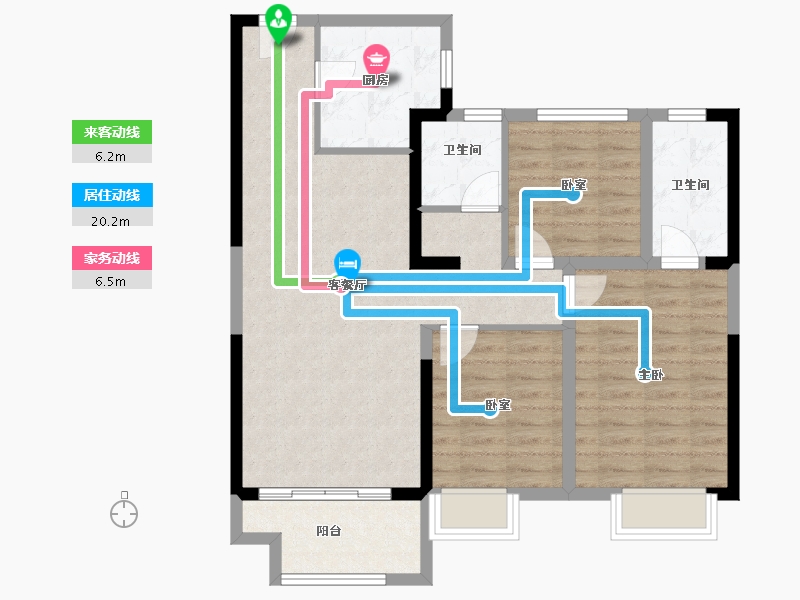 新疆维吾尔自治区-昌吉回族自治州-兖矿祥和家园-87.28-户型库-动静线