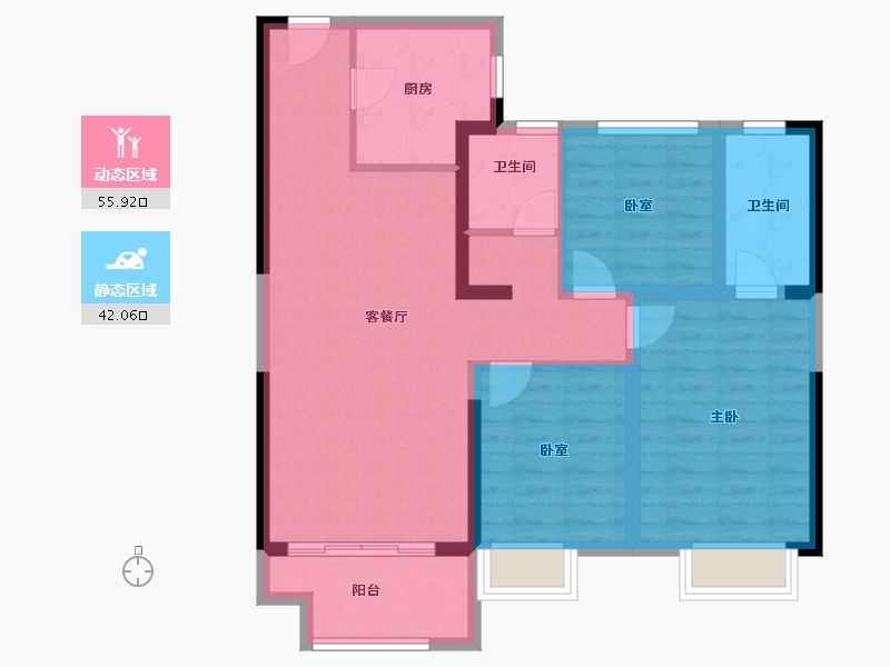 新疆维吾尔自治区-昌吉回族自治州-兖矿祥和家园-87.28-户型库-动静分区