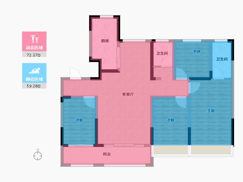 山东省-东营市-海通蔚蓝郡-117.61-户型库-动静分区