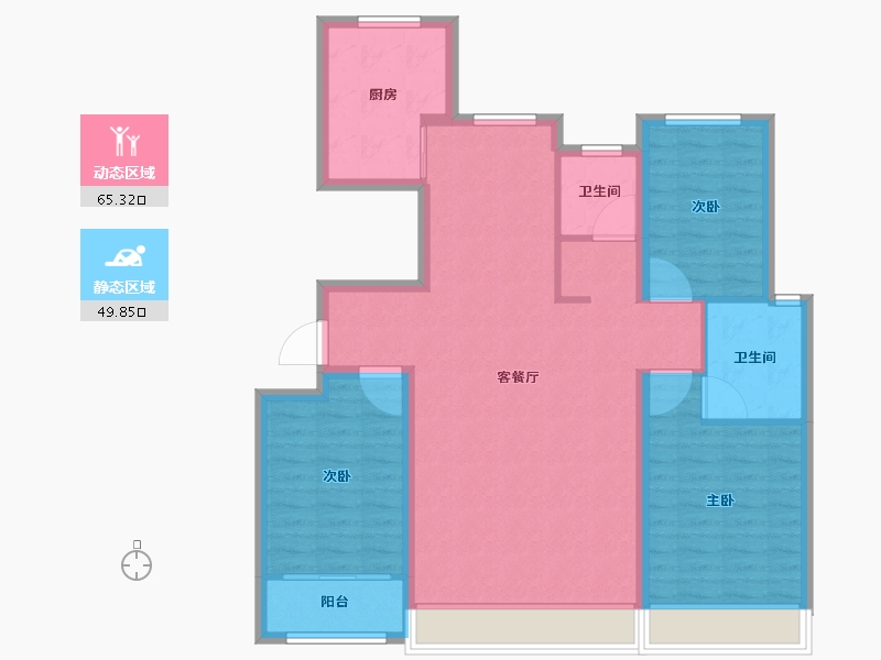 山东省-东营市-城投玺悦华府-104.01-户型库-动静分区