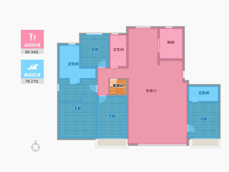 山东省-威海市-​海信君澜-151.95-户型库-动静分区