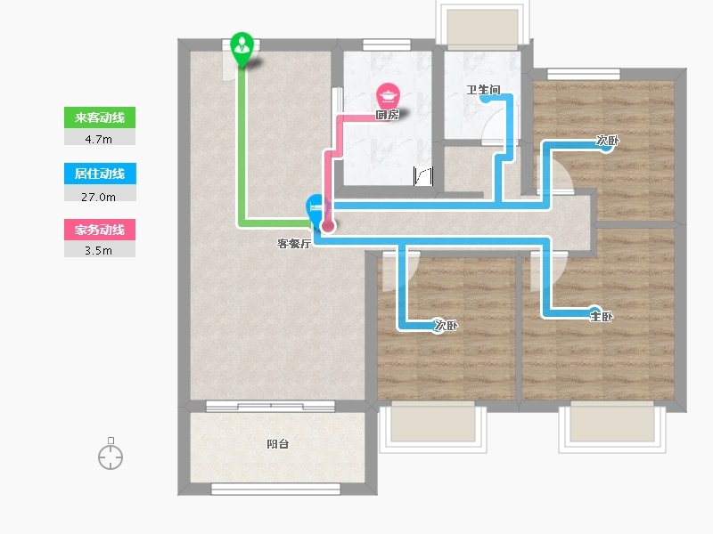 江苏省-扬州市-雅居乐江城雅郡-73.60-户型库-动静线