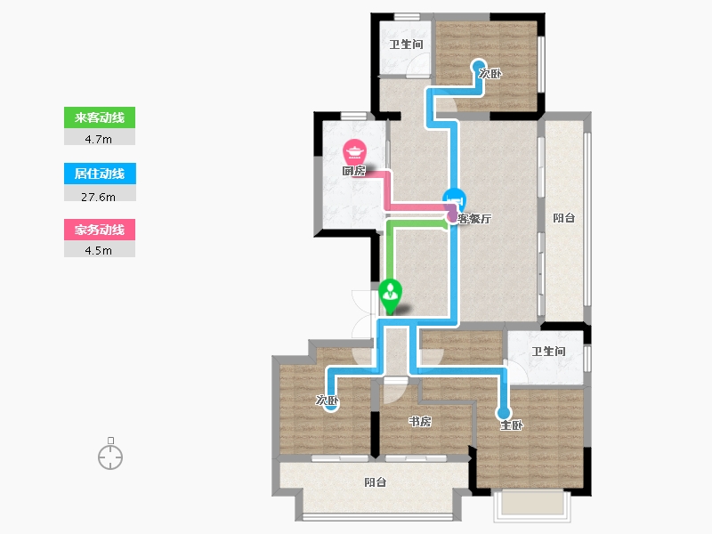 河南省-三门峡市-长安玖号院-114.05-户型库-动静线