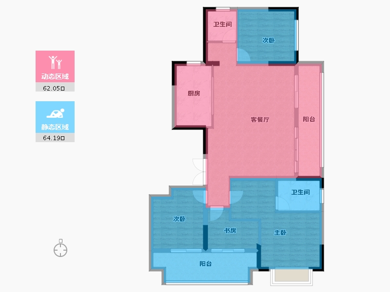 河南省-三门峡市-长安玖号院-114.05-户型库-动静分区