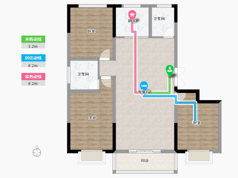 甘肃省-临夏回族自治州-睿强·状元府-105.57-户型库-动静线