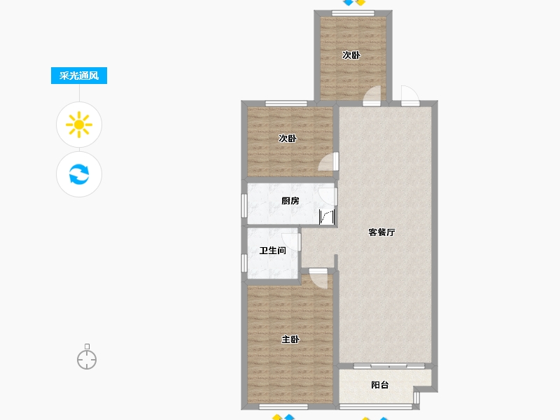 河北省-邢台市-天—华府二期-106.38-户型库-采光通风