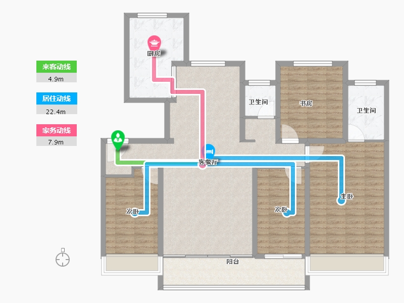 山东省-东营市-齐宸府-132.00-户型库-动静线