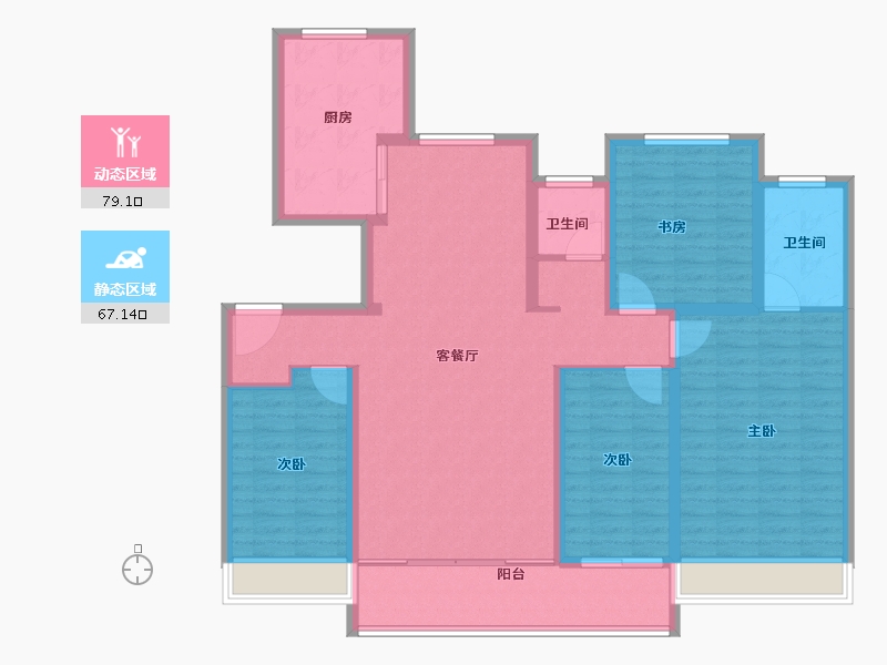 山东省-东营市-齐宸府-132.00-户型库-动静分区