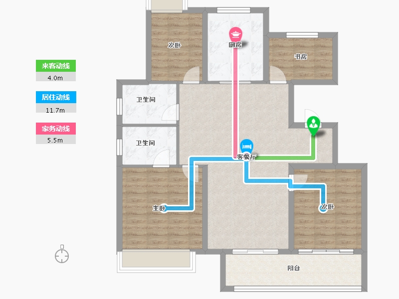 安徽省-宿州市-禾目长安府-101.60-户型库-动静线