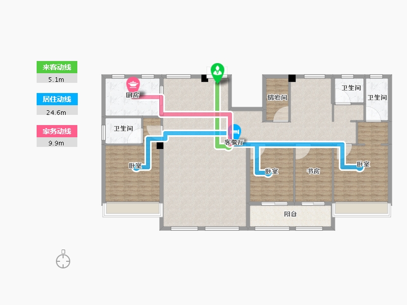 山东省-东营市-悦岛华庭-175.64-户型库-动静线