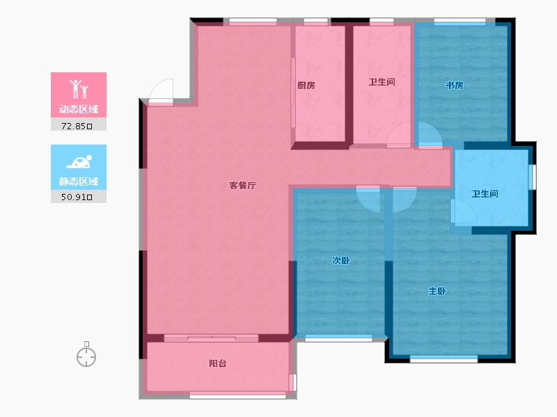 山东省-威海市-东昇文苑-111.20-户型库-动静分区