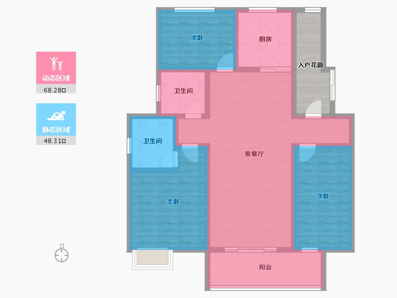 安徽省-宿州市-中煤·华府-111.20-户型库-动静分区