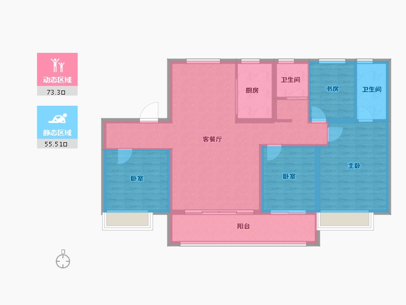 山东省-东营市-鑫都黄金时代-116.58-户型库-动静分区