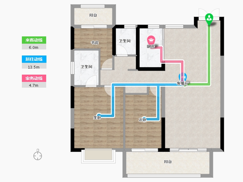 河南省-三门峡市-长安玖号院-102.30-户型库-动静线