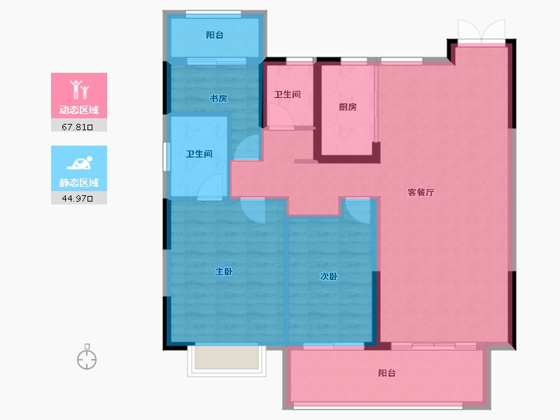 河南省-三门峡市-长安玖号院-102.30-户型库-动静分区