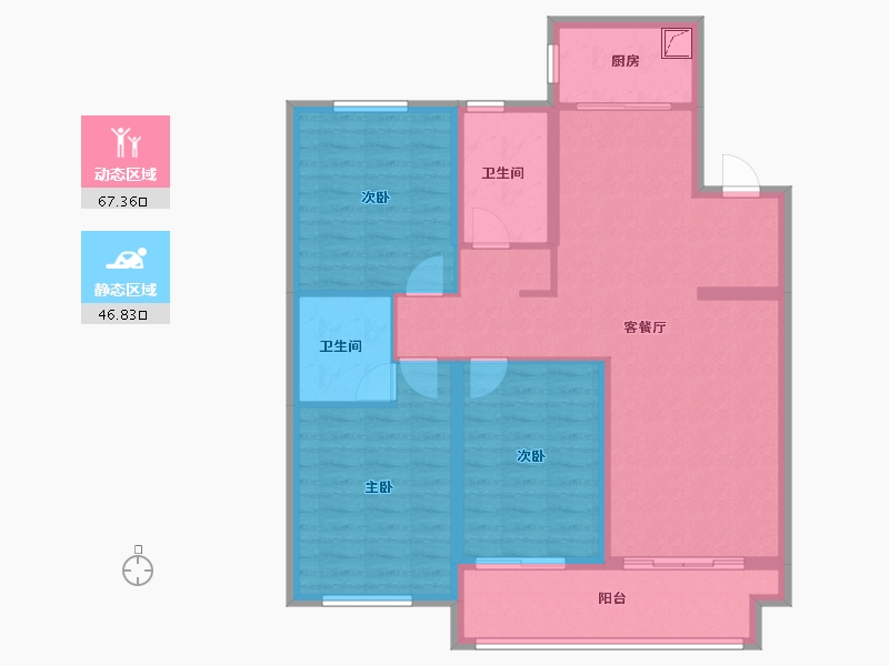 河北省-邢台市-天—华府二期-102.40-户型库-动静分区