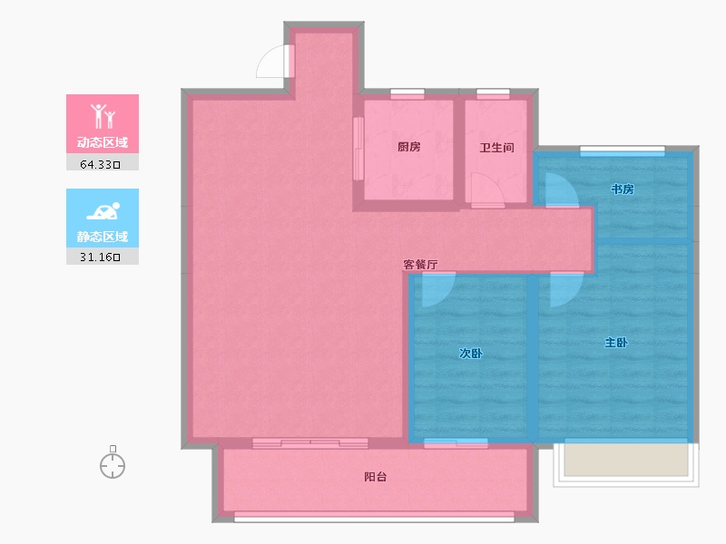 安徽省-宿州市-墨林廷苑-85.60-户型库-动静分区