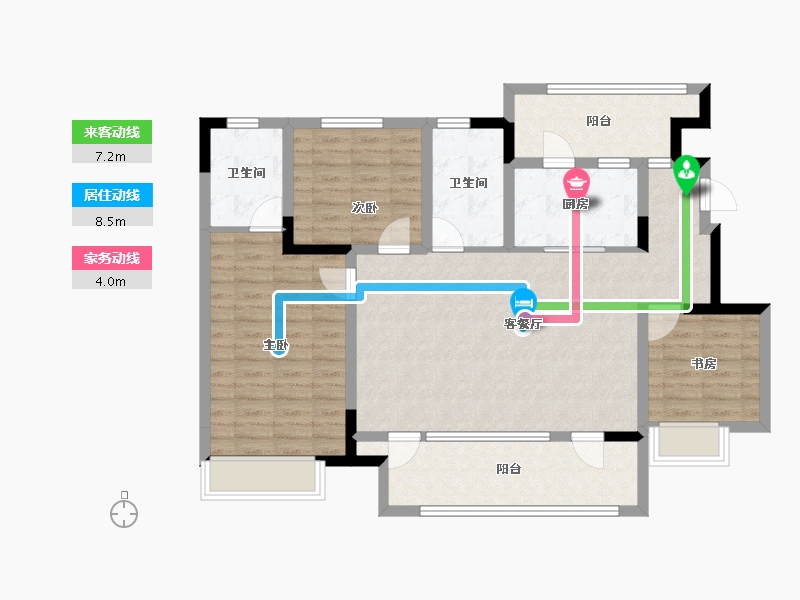 山东省-威海市-盛唐碧水云天-104.10-户型库-动静线