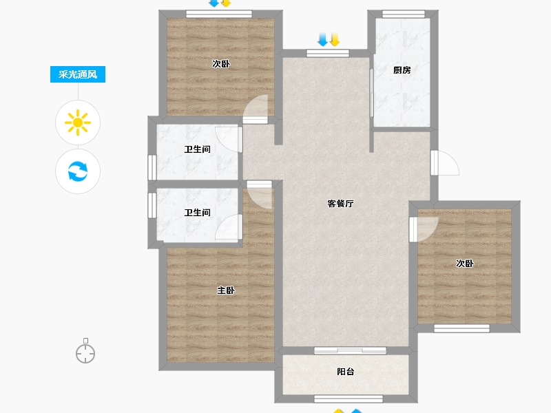 山东省-威海市-广安东浦海岸-92.86-户型库-采光通风