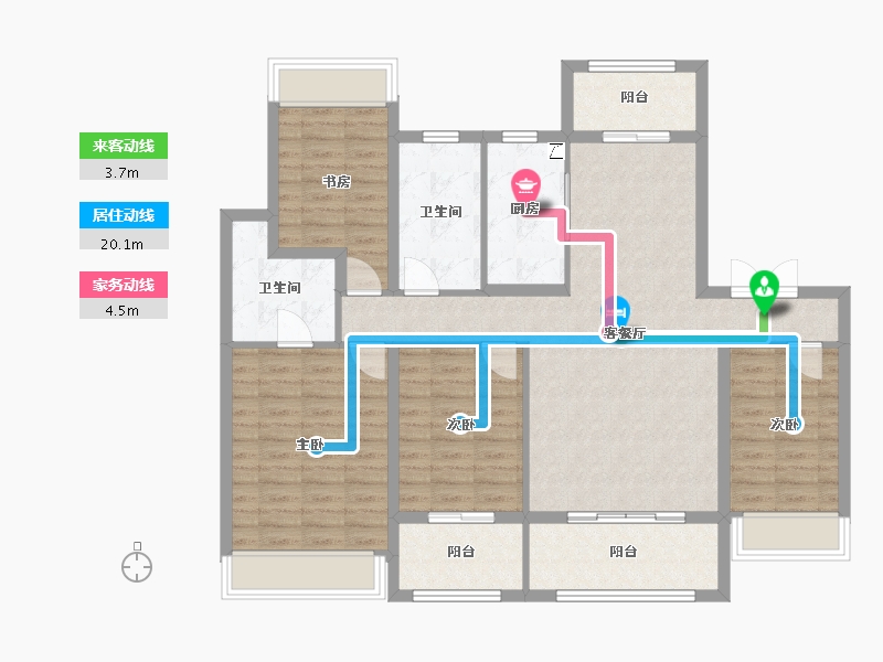 江苏省-扬州市-中信泰富锦玥府-112.81-户型库-动静线