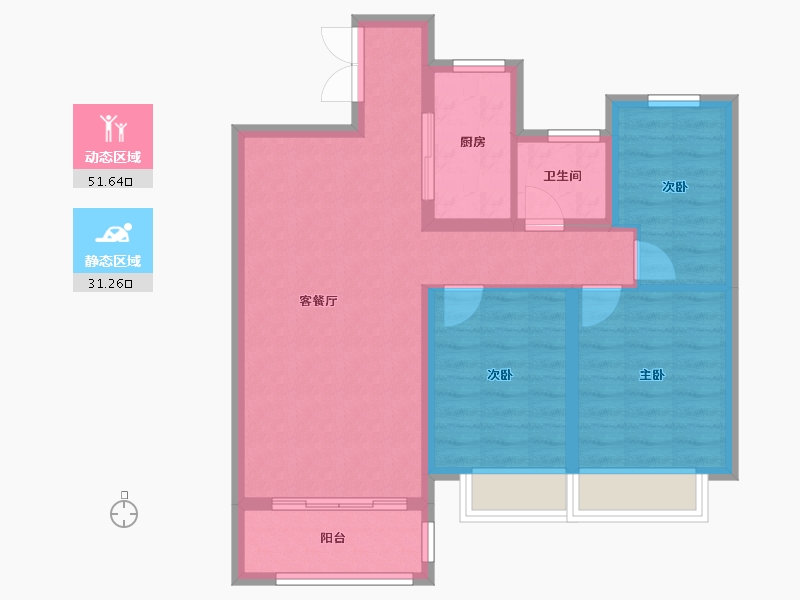 河南省-三门峡市-西苑华府-74.00-户型库-动静分区