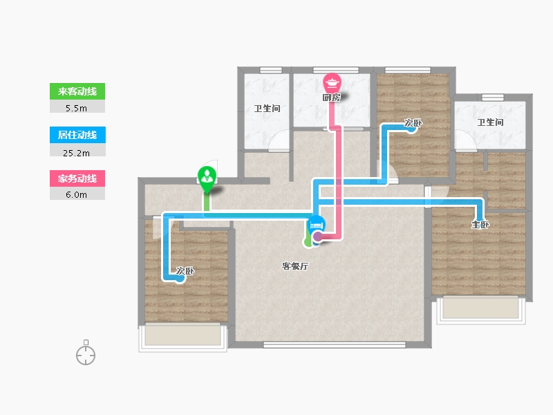 山东省-威海市-​海信君澜-105.56-户型库-动静线