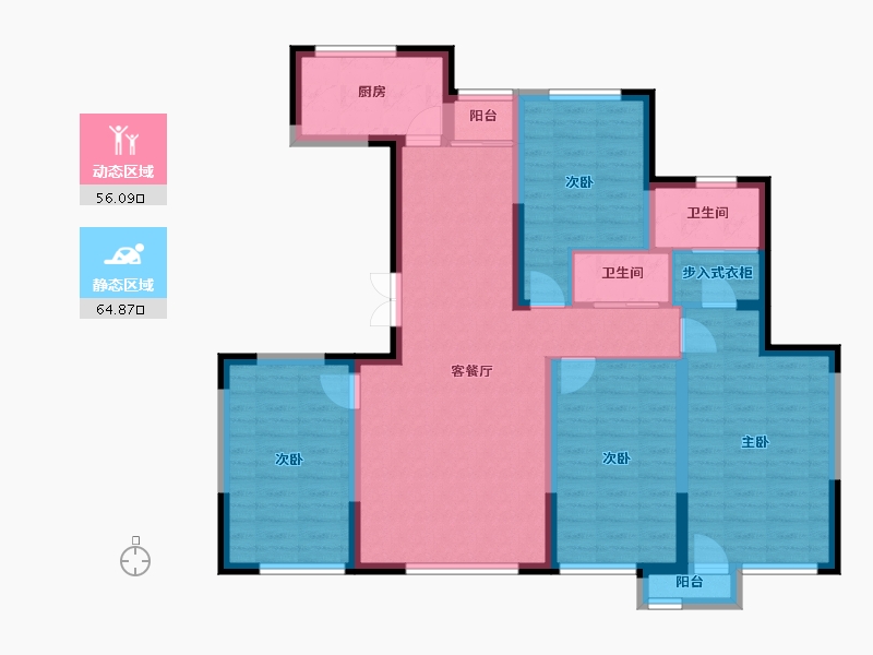 宁夏回族自治区-银川市-凤凰华府-107.92-户型库-动静分区