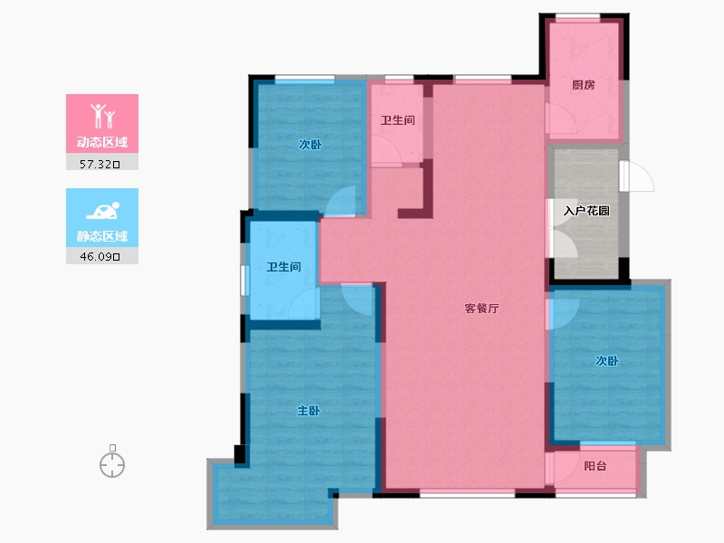 宁夏回族自治区-银川市-凤凰华府-97.72-户型库-动静分区