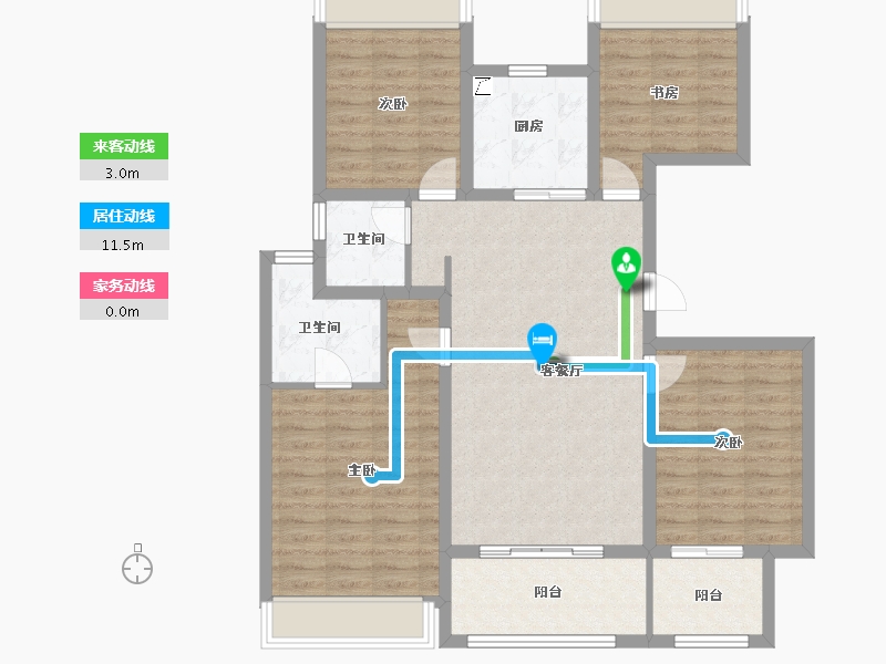 江苏省-扬州市-中信泰富锦麟世纪-101.61-户型库-动静线