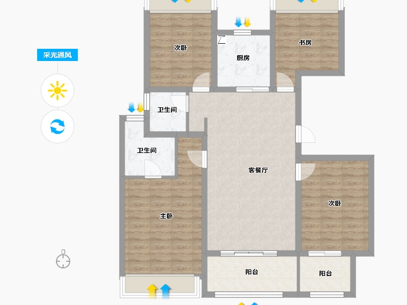 江苏省-扬州市-中信泰富锦麟世纪-101.61-户型库-采光通风