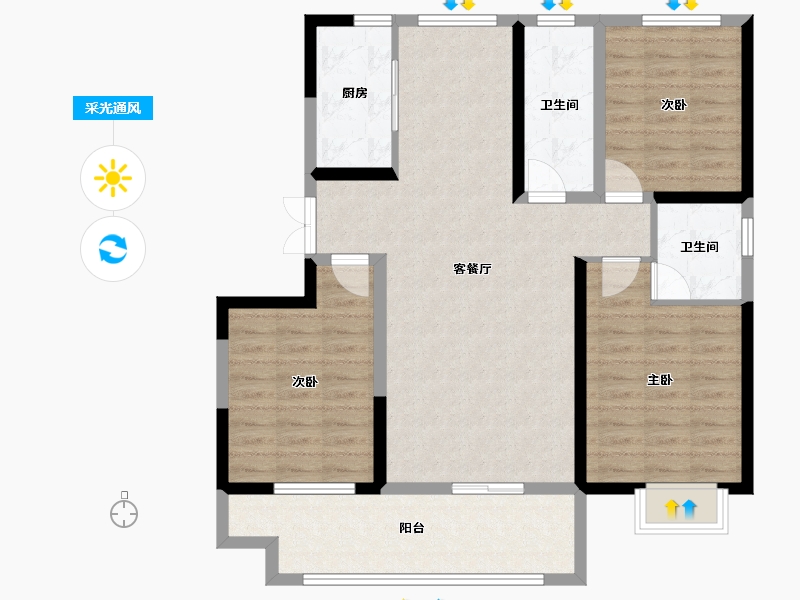 山东省-威海市-雲璟文山院-98.00-户型库-采光通风