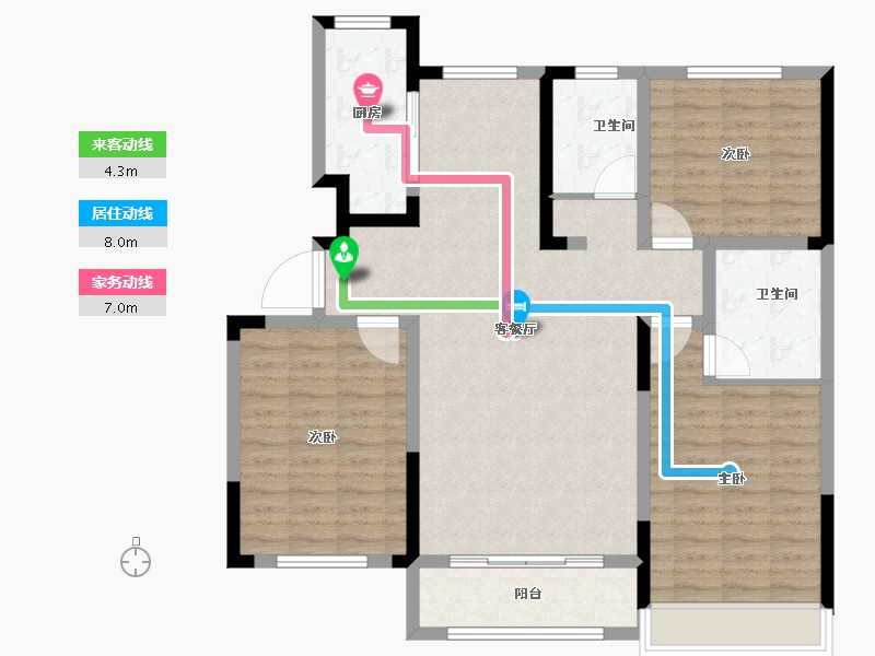 山东省-东营市-海通蔚蓝郡-108.00-户型库-动静线