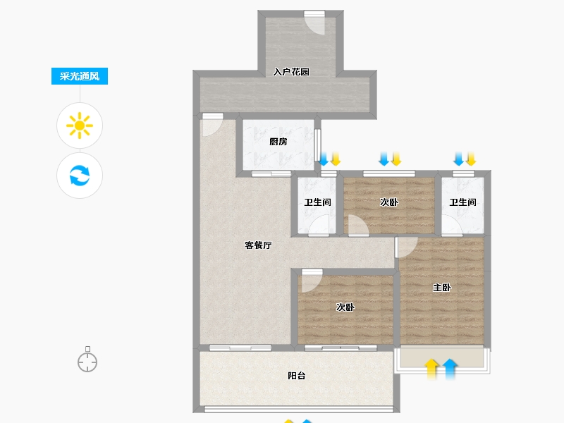 安徽省-宿州市-中煤·华府-102.40-户型库-采光通风