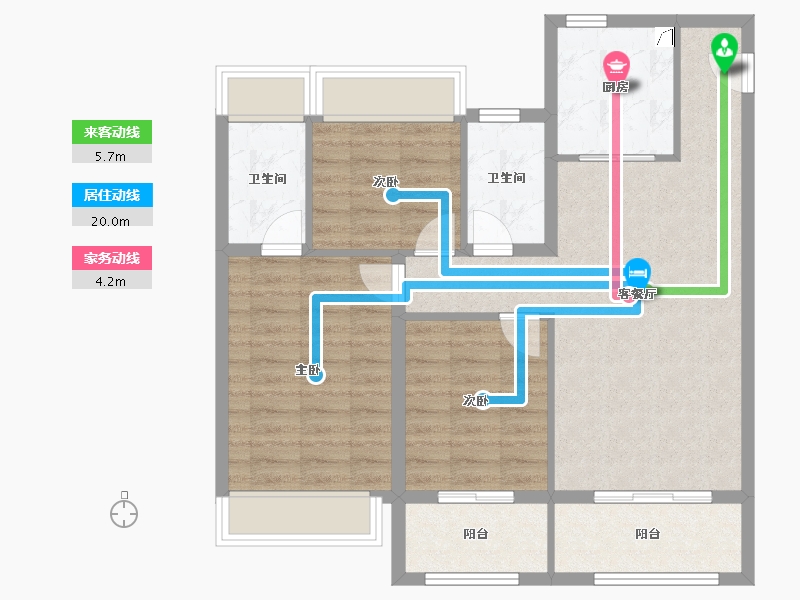 江苏省-扬州市-中信泰富锦玥府-84.80-户型库-动静线