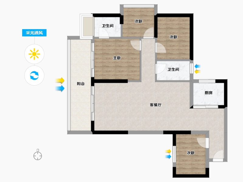 广东省-湛江市-钰海豪庭-92.01-户型库-采光通风