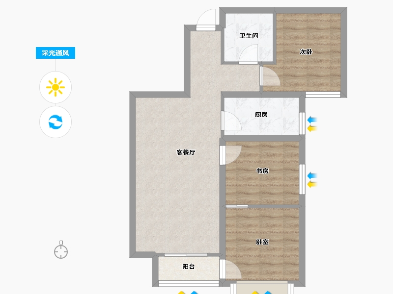 河北省-保定市-鹏渤印象城-66.26-户型库-采光通风