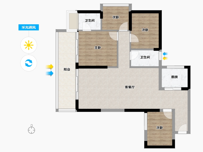 广东省-湛江市-钰海豪庭-91.91-户型库-采光通风