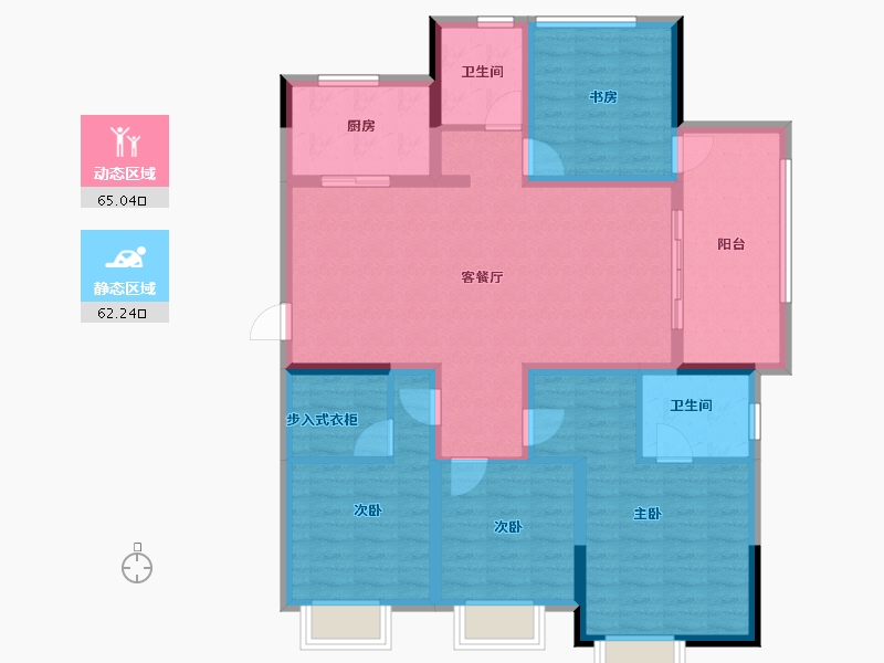 安徽省-蚌埠市-毅德城·御璟苑-113.85-户型库-动静分区