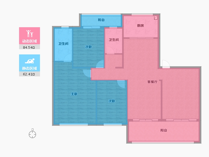 湖北省-黄冈市-城投玲珑家园-135.33-户型库-动静分区