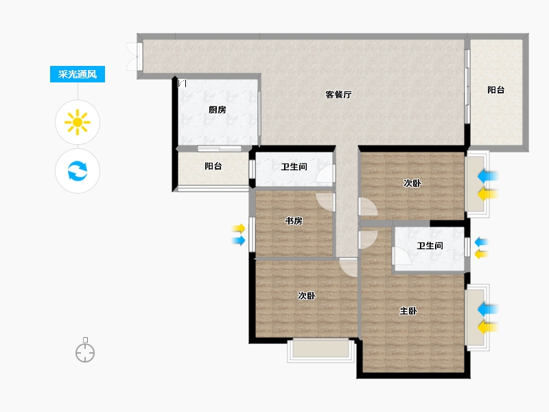 广东省-湛江市-龙腾广场-147.54-户型库-采光通风