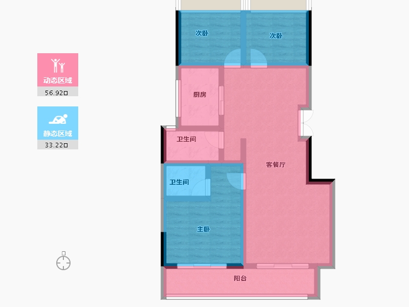 浙江省-衢州市-礼贤清华园-79.64-户型库-动静分区