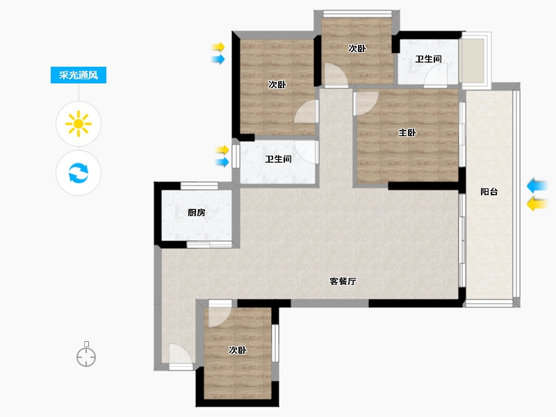 广东省-湛江市-钰海豪庭-92.06-户型库-采光通风