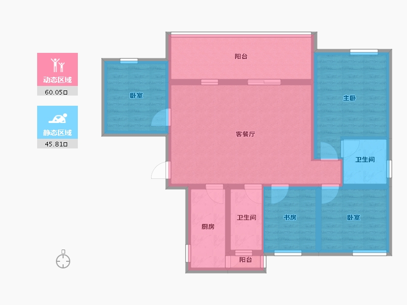 四川省-绵阳市-泰典阅江澜庭-93.77-户型库-动静分区